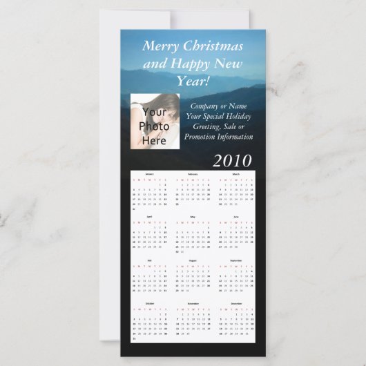 Custom Calendar Rack Card, Weihnachten/Neues Jahr (Vorderseite)