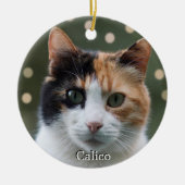 Custom Calico Cat Foto Personalisiert Keramik Ornament (Vorne)