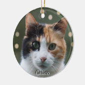 Custom Calico Cat Foto Personalisiert Keramik Ornament (Links)