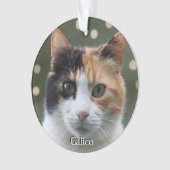 Custom Calico Cat Foto Personalisiert Ornament (Vorderseite)