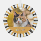 Custom Calico Cat Photo Ornament Aus Glas (Vorderseite)