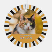Custom Calico Cat Photo Ornament Aus Glas (Rückseite)