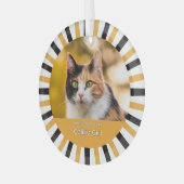Custom Calico Cat Photo Ornament Aus Glas (Vorderseite links)