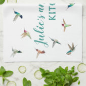 Custom California Hummingbirds Küchenhandtücher Geschirrtuch (Gefaltet)