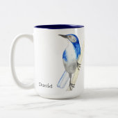 Custom California Scrub Jay Zweifarbige Tasse (Links)