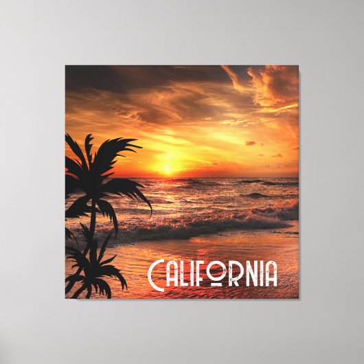 CUSTOM CALIFORNIA SUNSET STRAND NATUR SCHÖN LEINWANDDRUCK (Vorderseite)