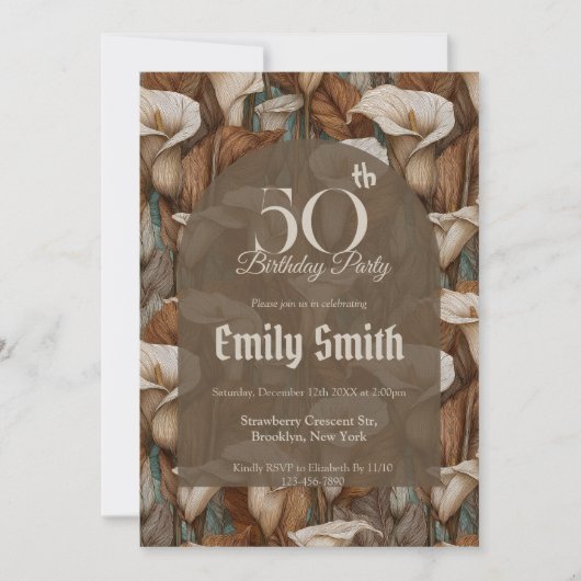 Custom Call Lilies Accent Women Birthday Einladung (Vorderseite)