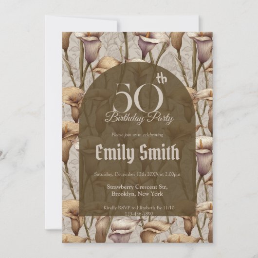 Custom Call Lilies Themed Kids’ Birthday Einladung (Vorderseite)