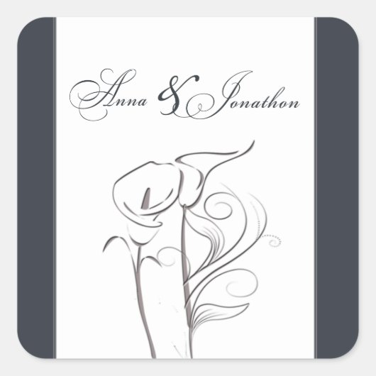 Custom Calla lily Wedding Sticker (Vorderseite)