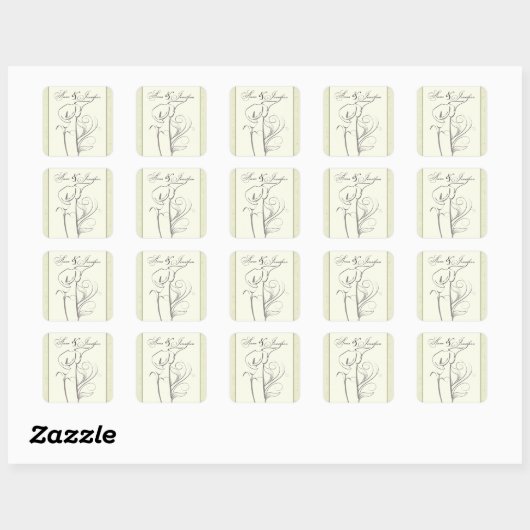 Custom Calla lily Wedding Sticker (Blatt)