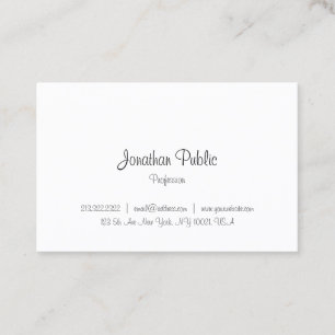 Custom Calligraphy Elegant Moderne Minimalistisch Visitenkarte