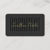 Custom Calligraphy Gold Text Script Luxe Architect Visitenkarte (Vorderseite)
