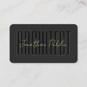 Custom Calligraphy Gold Text Script Luxe Architect Visitenkarte