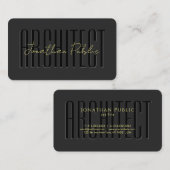 Custom Calligraphy Gold Text Script Luxe Architect Visitenkarte (Vorne/Hinten)