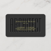Custom Calligraphy Gold Text Script Luxe Architect Visitenkarte (Rückseite)