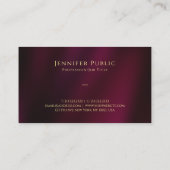 Custom Calligraphy Gold Text Script Luxe Glossy Visitenkarte (Rückseite)