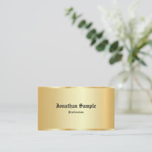 Custom Calligraphy Script Imitate Gold Luxury Temp Visitenkarte (Stehend Vorderseite)