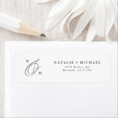 Custom Calligraphy Wedding Monogram Rücksendeadres (Insitu)