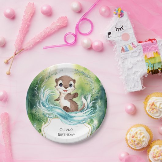 Custom Calm Otter Geburtstag Pappteller (Party)