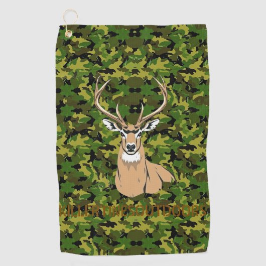 Custom camo deer golf towel golfhandtuch (Vorderseite)