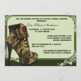 Custom Camouflage Military Brautparty Invasion Einladung