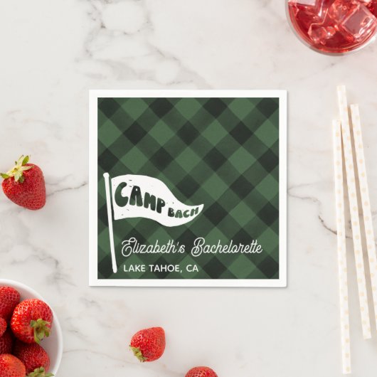 Custom Camp Bach Flannel Bachelorette Camp Flag Serviette (Beispiel)