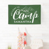 Custom Camp Bachelorette Party Moderne Rustikal Banner (Insitu)