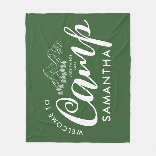 Custom Camp Bachelorette Party Moderne Rustikal Fleecedecke (Vorderseite)