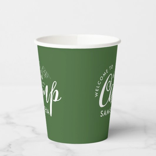 Custom Camp Bachelorette Party Moderne Rustikal Pappbecher (Links)