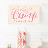 Custom Camp Bachelorette Party Moderne Rustikal ro Banner (Insitu)