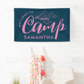 Custom Camp Bachelorette Party Moderne Rustikal ro Banner (Insitu)