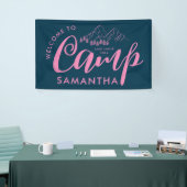 Custom Camp Bachelorette Party Moderne Rustikal ro Banner (Messeveranstaltung)