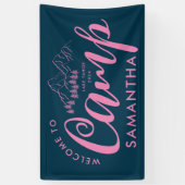 Custom Camp Bachelorette Party Moderne Rustikal ro Banner (Vertikal)