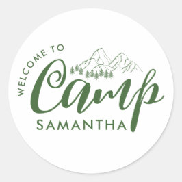 Custom Camp Bachelorette Party Moderne Rustikal Runder Aufkleber