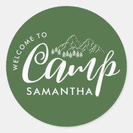 Custom Camp Bachelorette Party Moderne Rustikal Runder Aufkleber