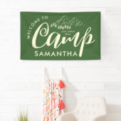 Custom Camp Bachelorette Party Moderne Rustikale G Banner (Insitu)