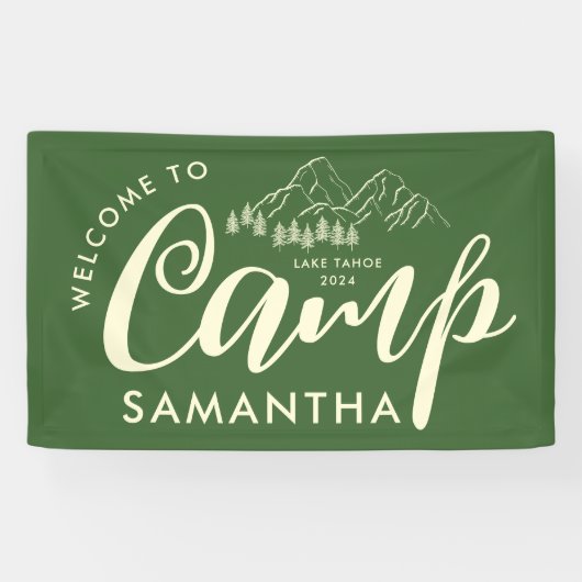 Custom Camp Bachelorette Party Moderne Rustikale G Banner (Horizontal)
