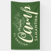 Custom Camp Bachelorette Party Moderne Rustikale G Banner (Vertikal)