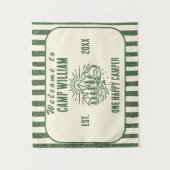 Custom Camp Birthday Tapestry - Rustikales Gebirge Wandteppich (Vorderseite)