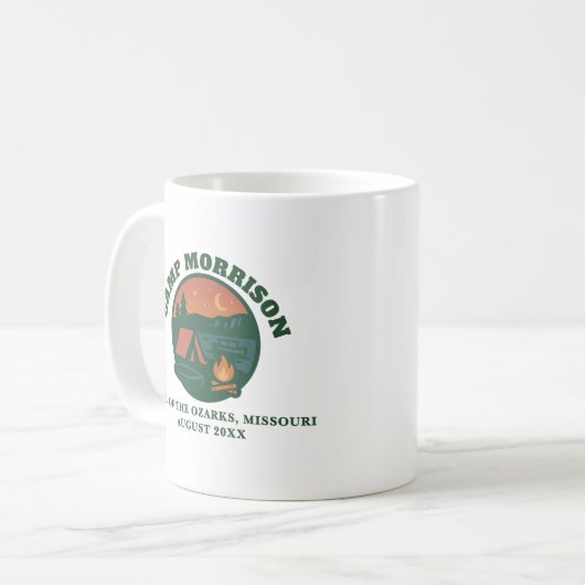 Custom Camp Lake Bachelorette Kaffeetasse (Vorderseite Links)