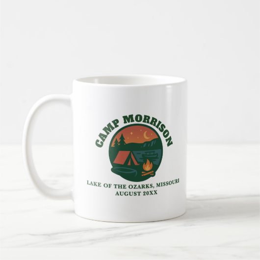 Custom Camp Lake Bachelorette Kaffeetasse (Links)