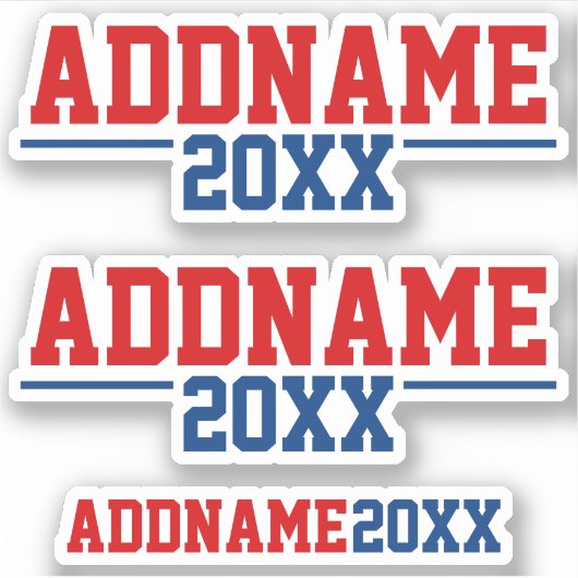 Custom Campaign - Classic Red Blue with Year Aufkleber (Vorderseite)