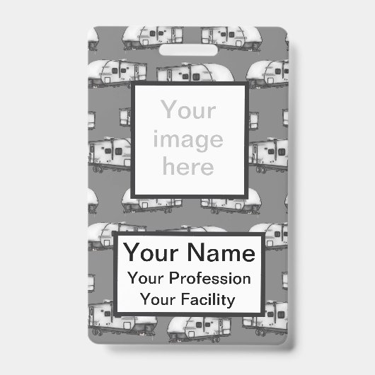 Custom Campers - Graues Abzeichen Ausweis (Vorderseite)