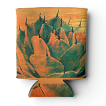 Custom Can Cooler - Sonoran Cactus in Orange