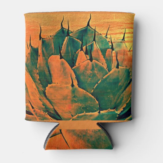 Custom Can Cooler - Sonoran Cactus in Orange Dosenkühler (Vorderseite)