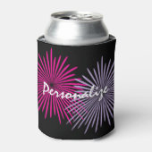 Custom can cooler with pink fireworks design dosenkühler (Kanne Vorderseite)