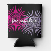 Custom can cooler with pink fireworks design dosenkühler (Vorderseite)