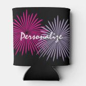 Custom can cooler with pink fireworks design dosenkühler (Rückseite)