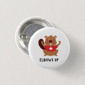 Custom Canada Beaver Elbos Up Funny Button (Vorne & Hinten)