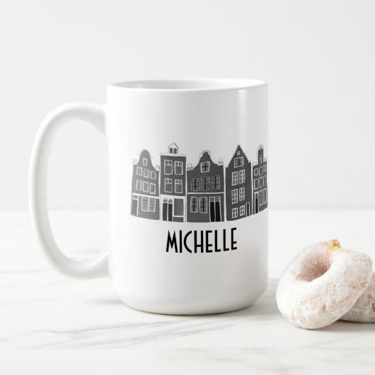 CUSTOM Canal House Rainbow Amsterdam Holland Kaffeetasse (Mit Donut)